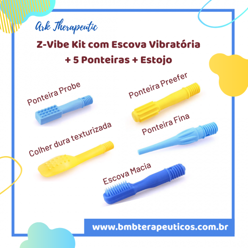 As 5 ponteiras que compõem este kit Z-Vibe da ARK Therapeutic