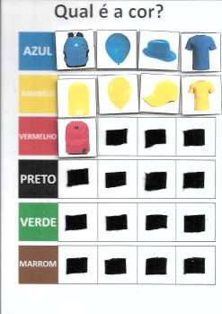 Jogos Terapêuticos Qual é a cor? Pareamento com 6 Cores