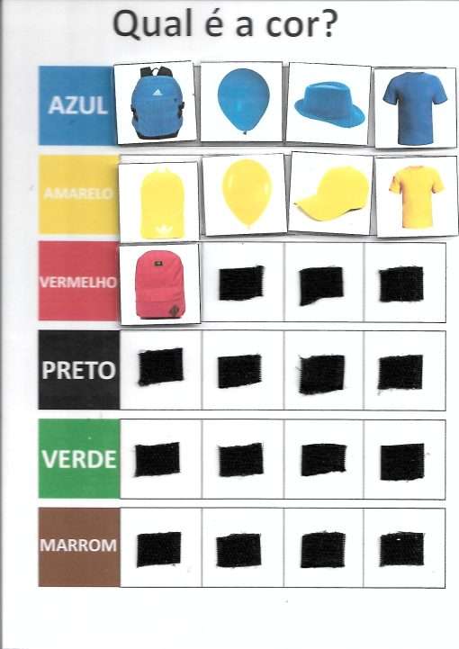 Jogos Terapêuticos Qual é a cor? Pareamento com 6 Cores