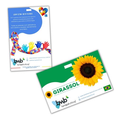 Kit Cracha Autismo Quebra-Cabeça e Crachá Girassol Verde
