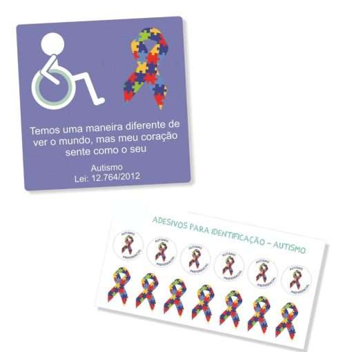 Adesivos Autismo Identificação e Sinalizador de Vaga Especial