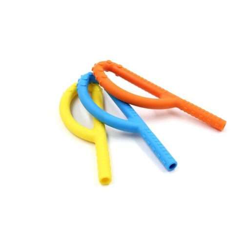 Mordedor Goshabunga Grabber P Tube (OCO) Texturizado nas cores amarelo, azul e laranja - ARK Therapeutic