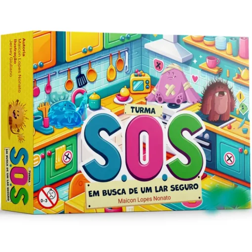 Embalagem do jogo educativo Turma S.O.S - Em Busca de um Lar Seguro